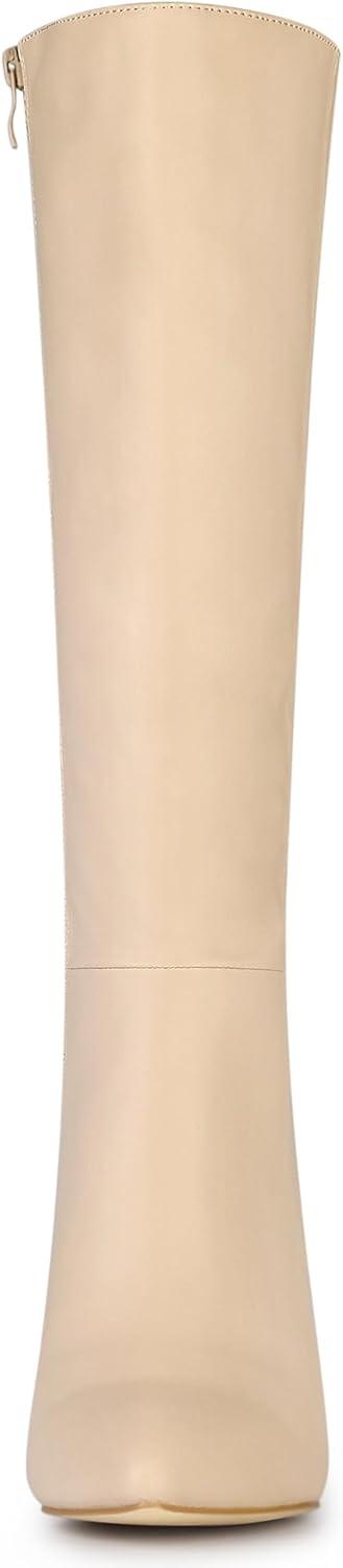 imageAllegra K Womens High Heels Pointed Toe Stiletto Heel Knee High BootsBeige