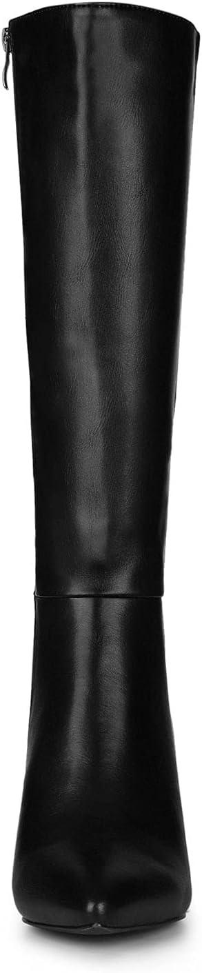 imageAllegra K Womens High Heels Pointed Toe Stiletto Heel Knee High BootsBlack