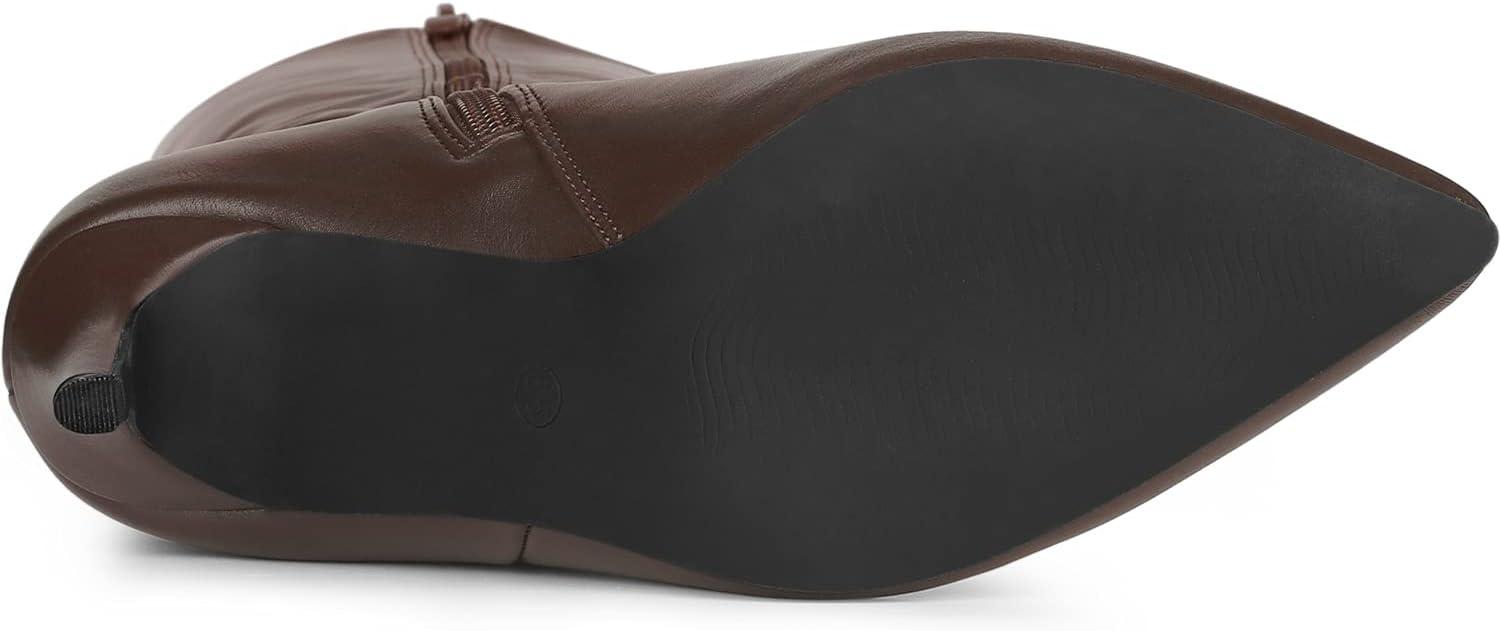 imageAllegra K Womens High Heels Pointed Toe Stiletto Heel Knee High BootsBrown