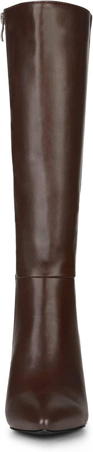 imageAllegra K Womens High Heels Pointed Toe Stiletto Heel Knee High BootsBrown