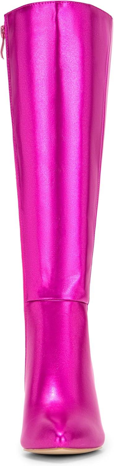 imageAllegra K Womens High Heels Pointed Toe Stiletto Heel Knee High BootsHot Pink