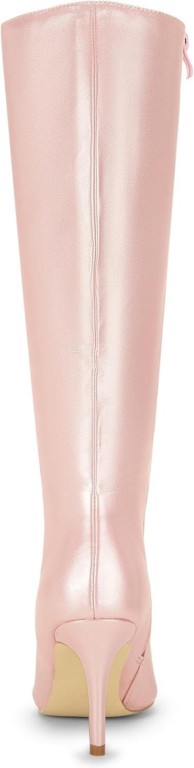 imageAllegra K Womens High Heels Pointed Toe Stiletto Heel Knee High BootsPink