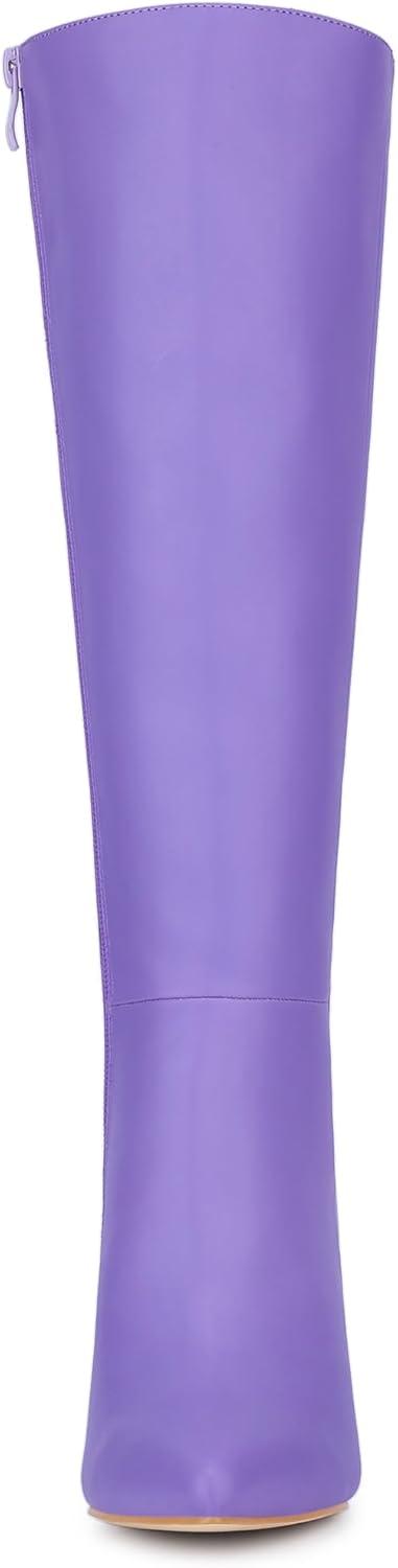 imageAllegra K Womens High Heels Pointed Toe Stiletto Heel Knee High BootsPurple