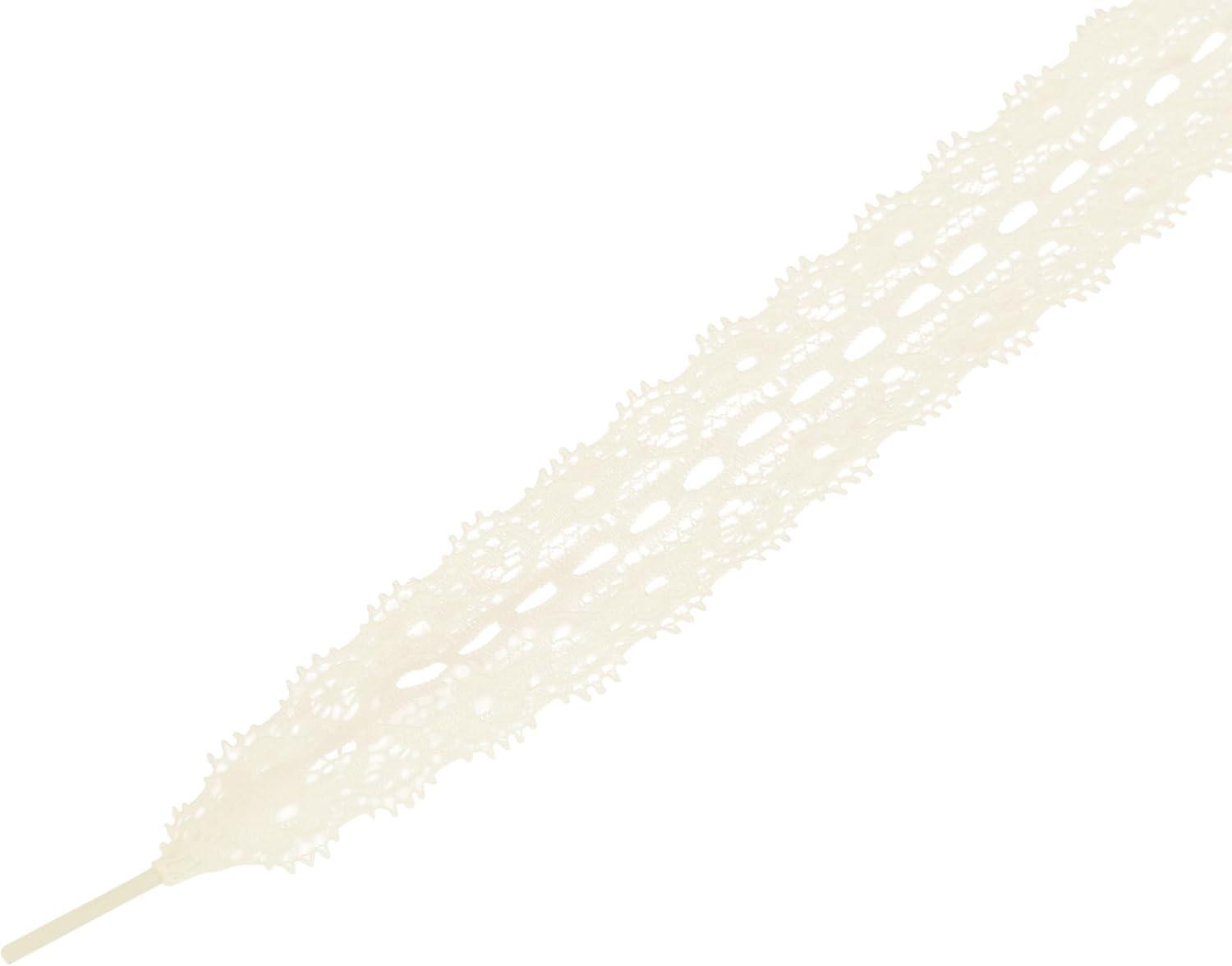 imageAllegra K Womens Lace Hollow Flower Embroidered Shoestrings Extra Wide Flat Shoe Laces for Sneakers 2 PairsBeige