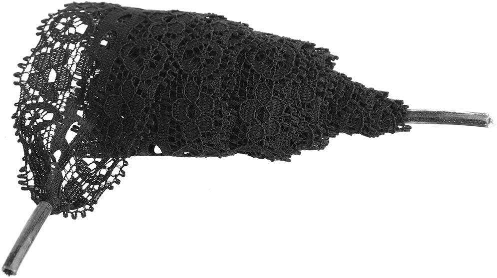 imageAllegra K Womens Lace Hollow Flower Embroidered Shoestrings Extra Wide Flat Shoe Laces for Sneakers 2 PairsBlack