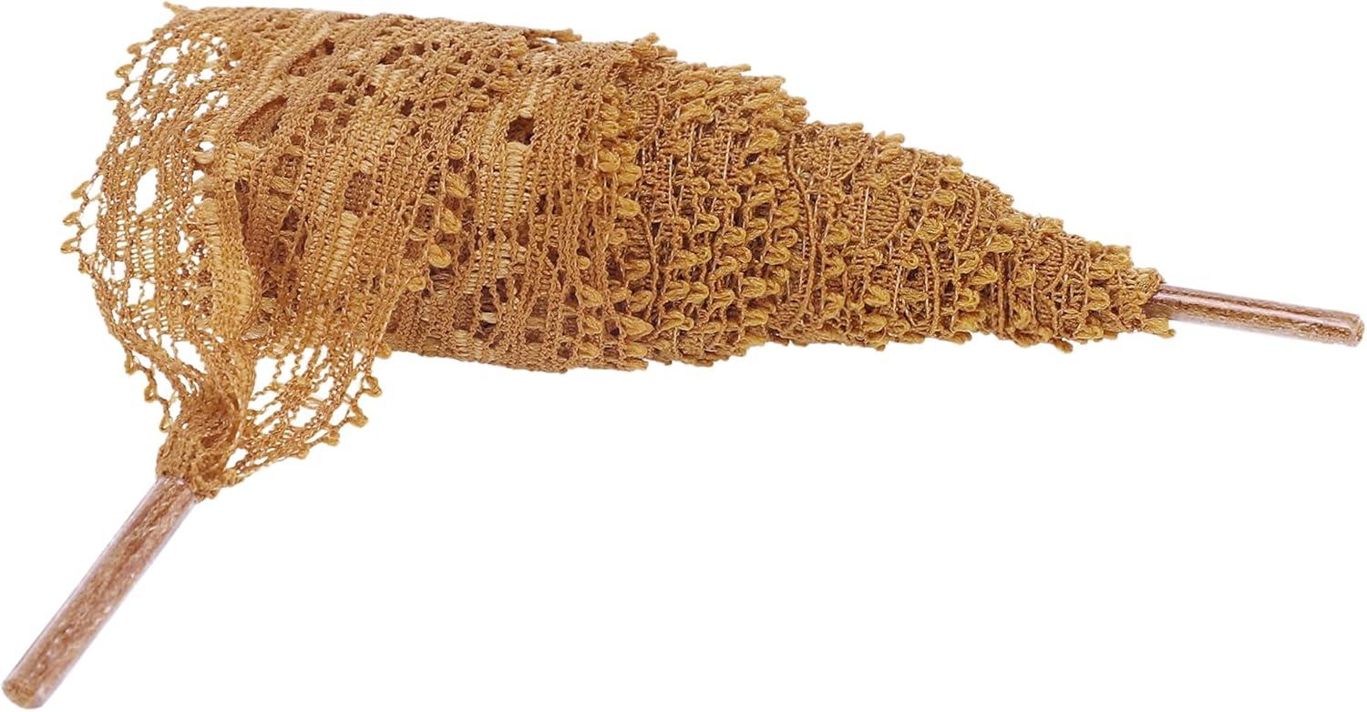 imageAllegra K Womens Lace Hollow Flower Embroidered Shoestrings Extra Wide Flat Shoe Laces for Sneakers 2 PairsBrown