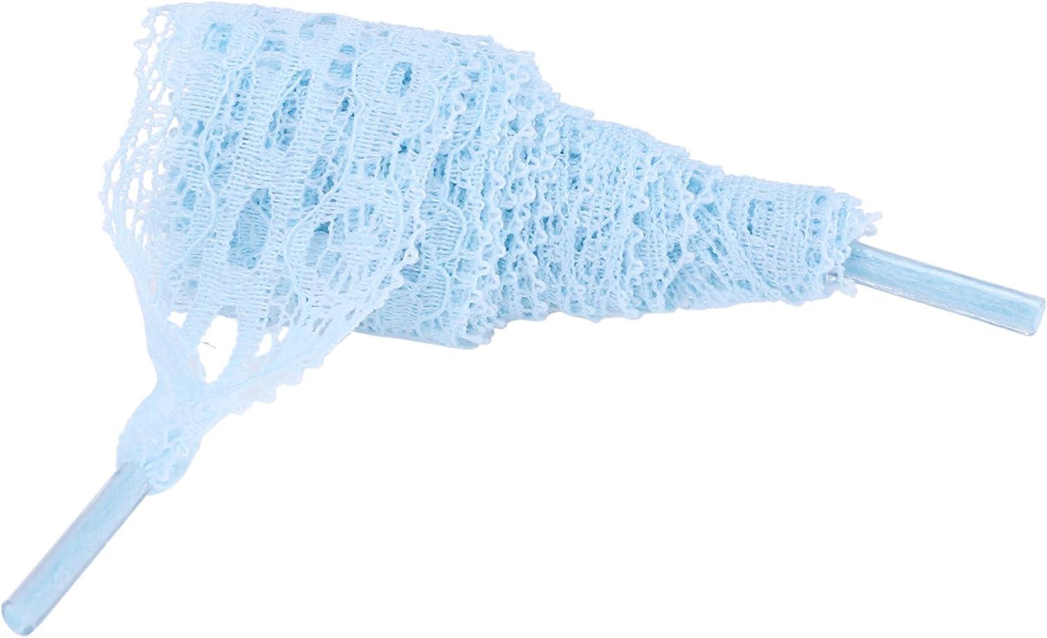 imageAllegra K Womens Lace Hollow Flower Embroidered Shoestrings Extra Wide Flat Shoe Laces for Sneakers 2 PairsLight Blue