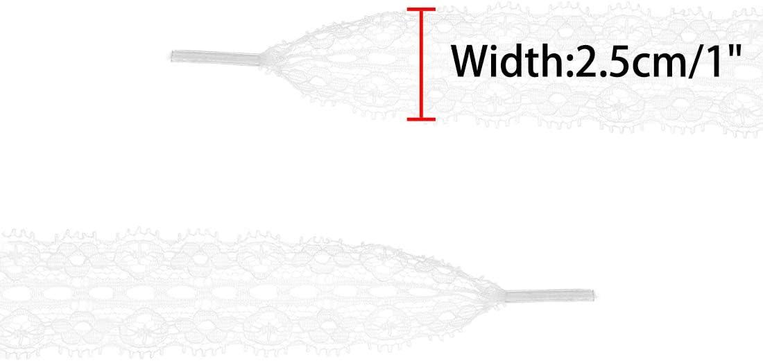 imageAllegra K Womens Lace Hollow Flower Embroidered Shoestrings Extra Wide Flat Shoe Laces for Sneakers 2 PairsWhite