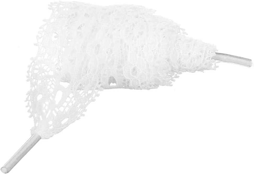 imageAllegra K Womens Lace Hollow Flower Embroidered Shoestrings Extra Wide Flat Shoe Laces for Sneakers 2 PairsWhite