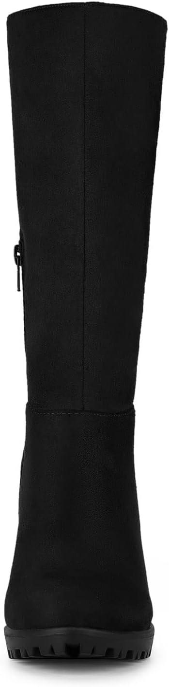 imageAllegra K Womens Mid Calf Block Heel BootsBlack