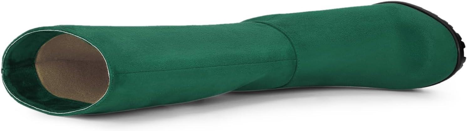 imageAllegra K Womens Mid Calf Block Heel BootsGreen
