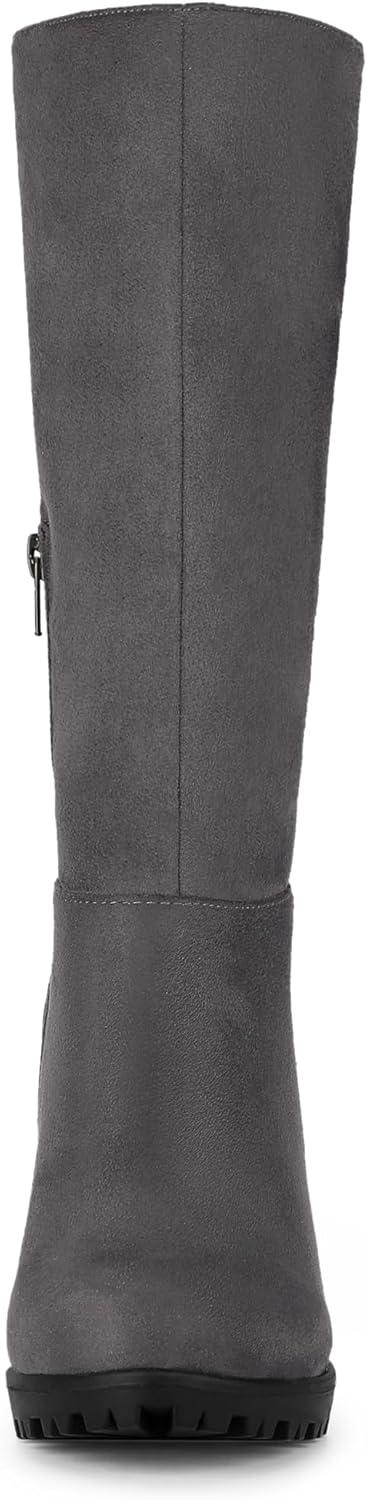 imageAllegra K Womens Mid Calf Block Heel BootsGrey