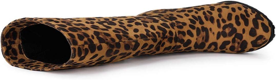 imageAllegra K Womens Mid Calf Block Heel BootsLeopard