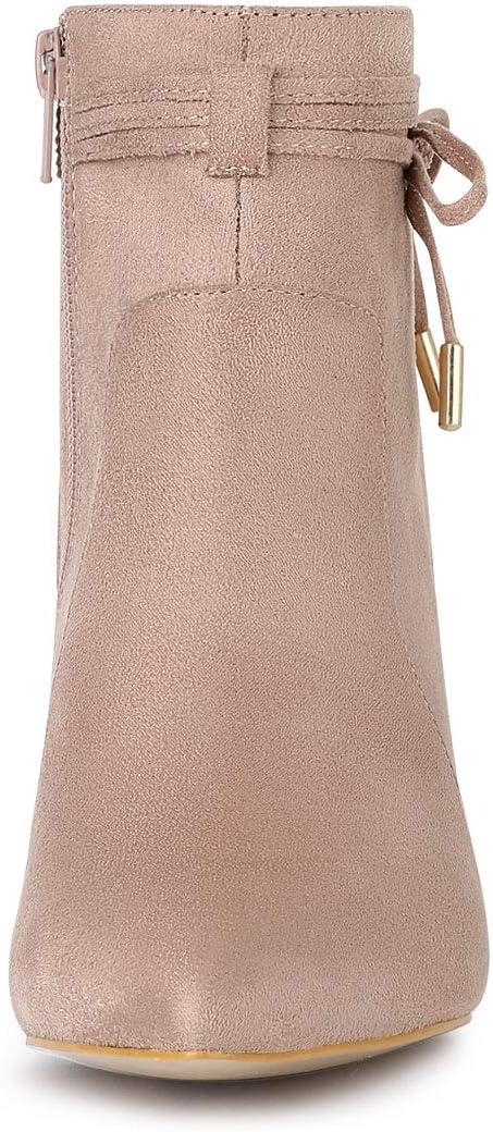 imageAllegra K Womens Pointed Toe Block Heel Zipper Ankle BootsDust Pink