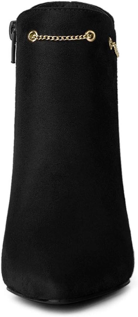 imageAllegra K Womens Pointed Toe Side Zip Stiletto Heel Ankle BootiesBlack