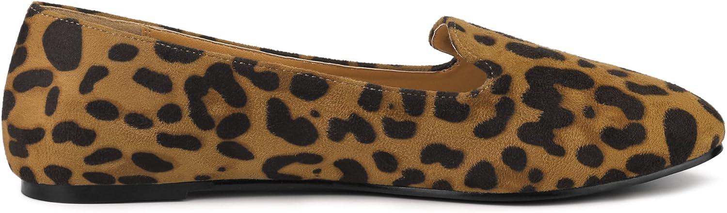 imageAllegra K Womens Round Toe Slip on Ballet Flats ShoesLeopard