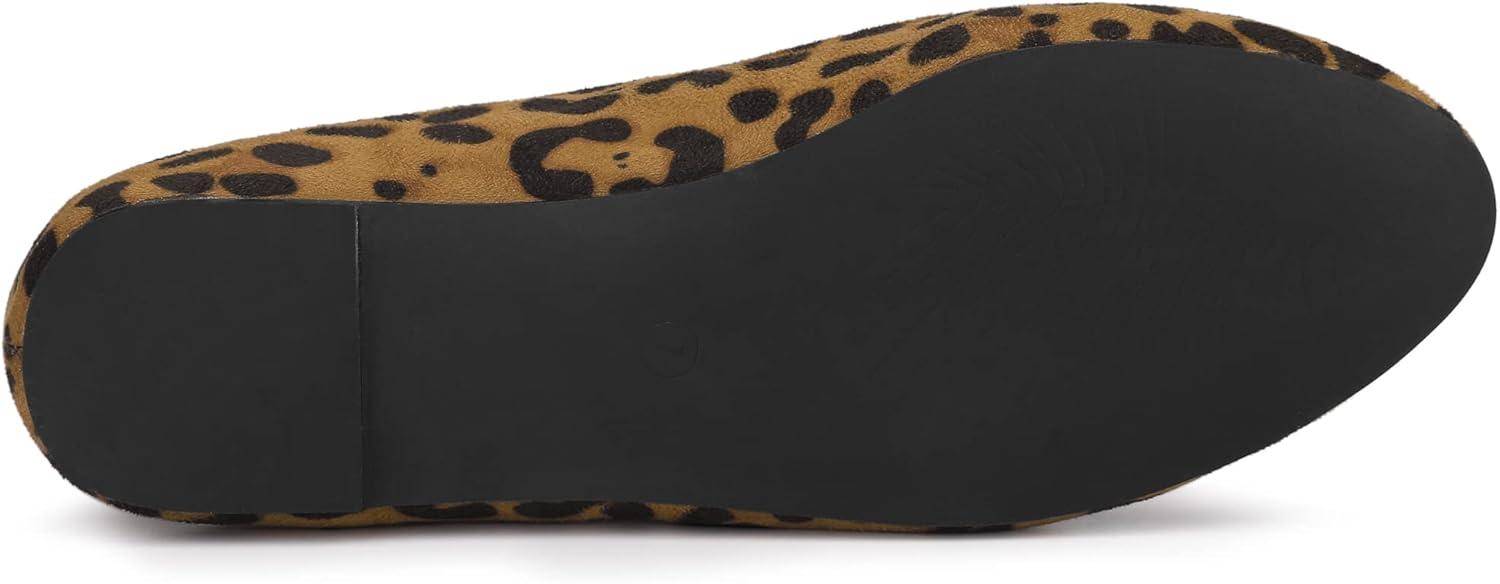 imageAllegra K Womens Round Toe Slip on Ballet Flats ShoesLeopard