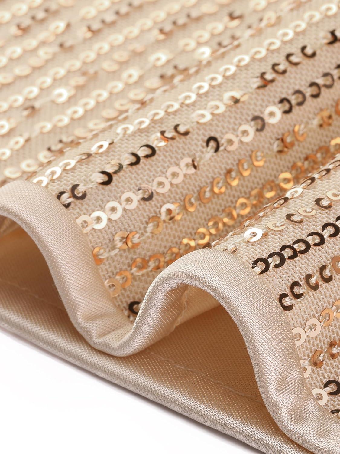 imageAllegra K Womens Sequin Glitter Tops Cowl Neck Long Sleeve Sparkle Clubwear BlousesChampagne Gold