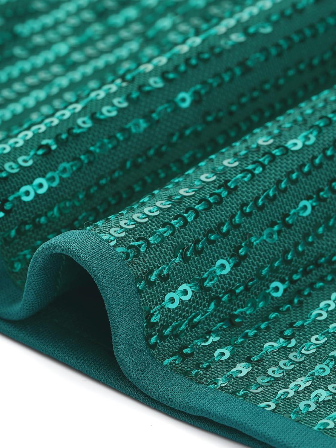 imageAllegra K Womens Sequin Glitter Tops Cowl Neck Long Sleeve Sparkle Clubwear BlousesDark Green