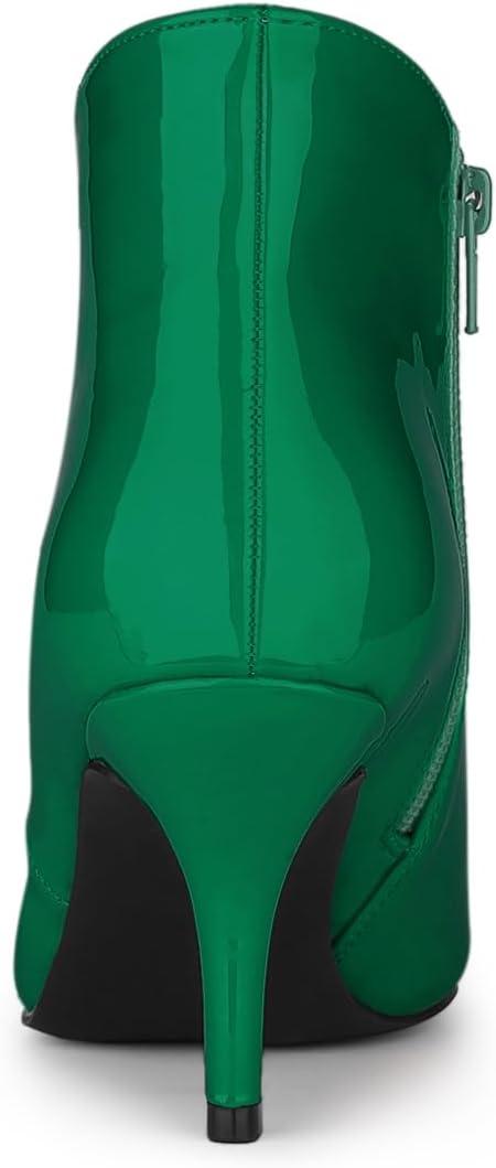 imageAllegra K Womens V Shape Pointed Toe Stiletto Heel Ankle BootsGreen