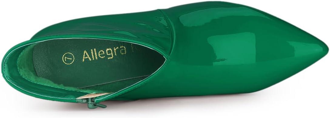 imageAllegra K Womens V Shape Pointed Toe Stiletto Heel Ankle BootsGreen