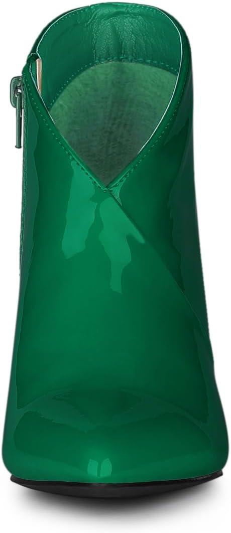 imageAllegra K Womens V Shape Pointed Toe Stiletto Heel Ankle BootsGreen