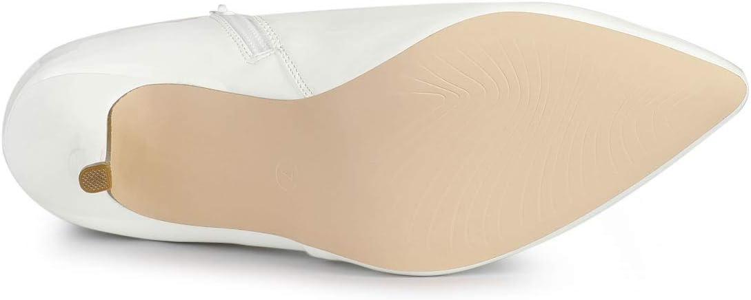 imageAllegra K Womens V Shape Pointed Toe Stiletto Heel Ankle BootsWhite
