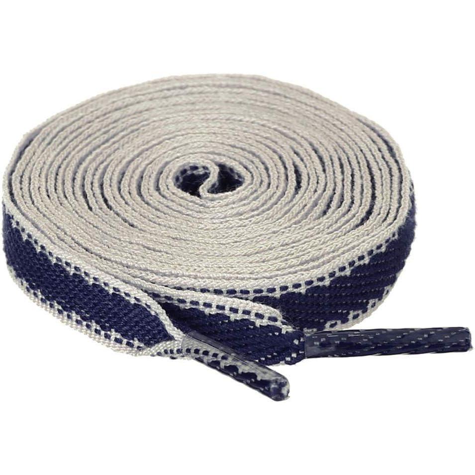 imageAllegra K Flat Shoelaces Canvas Color Contrast Trim Stripe Shoe Strings for Sneakers Athletic 2 PairsBlue White