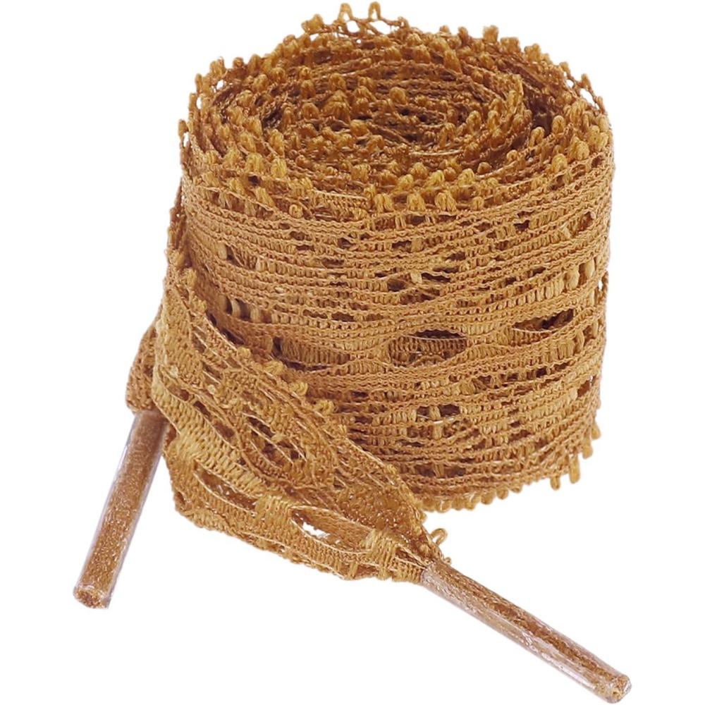 imageAllegra K Womens Lace Hollow Flower Embroidered Shoestrings Extra Wide Flat Shoe Laces for Sneakers 2 PairsBrown