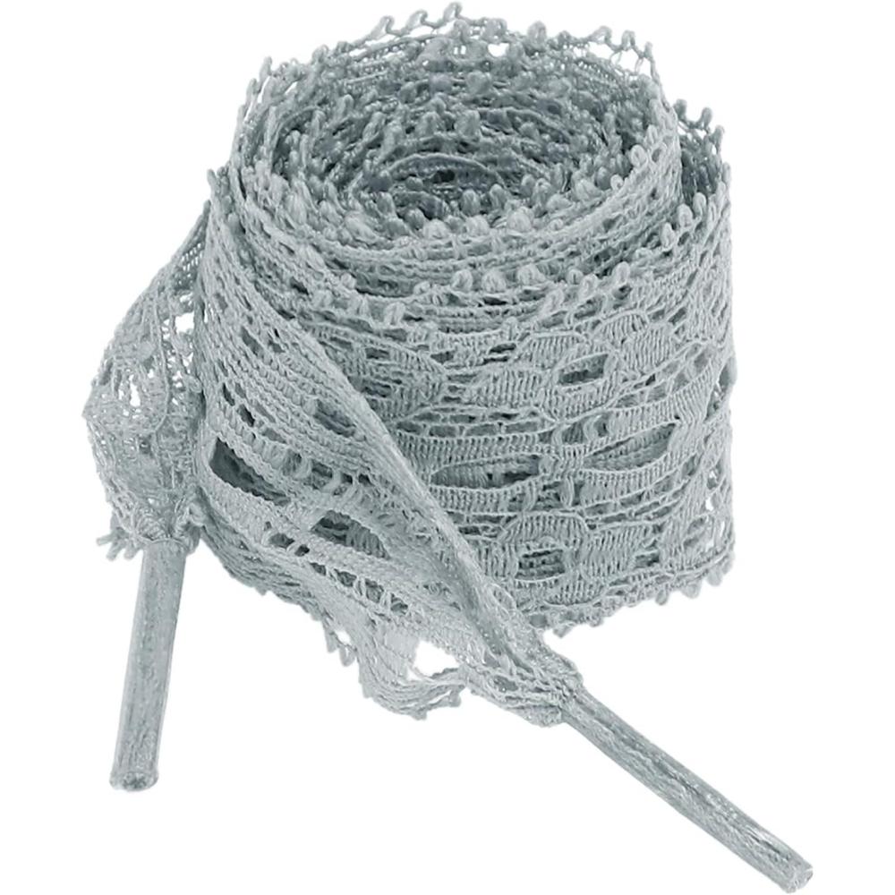 imageAllegra K Womens Lace Hollow Flower Embroidered Shoestrings Extra Wide Flat Shoe Laces for Sneakers 2 PairsGrey