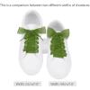 imageAllegra K 2 Pairs Flat Snow Yarn Shoelaces 25cm4cm Wide Transparent Shoe Laces for SneakersArmy Green