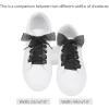 imageAllegra K 2 Pairs Flat Snow Yarn Shoelaces 25cm4cm Wide Transparent Shoe Laces for SneakersBlack