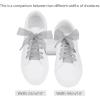 imageAllegra K 2 Pairs Flat Snow Yarn Shoelaces 25cm4cm Wide Transparent Shoe Laces for SneakersGray