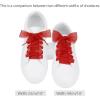 imageAllegra K 2 Pairs Flat Snow Yarn Shoelaces 25cm4cm Wide Transparent Shoe Laces for SneakersRed