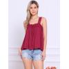 imageAllegra K Casual Sleeveless Top for Womens Square Neck Panel Lace Ruffles Tank TopsDark Red