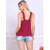 imageAllegra K Casual Sleeveless Top for Womens Square Neck Panel Lace Ruffles Tank TopsDark Red
