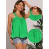 imageAllegra K Casual Sleeveless Top for Womens Square Neck Panel Lace Ruffles Tank TopsGreen