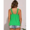 imageAllegra K Casual Sleeveless Top for Womens Square Neck Panel Lace Ruffles Tank TopsGreen
