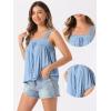 imageAllegra K Casual Sleeveless Top for Womens Square Neck Panel Lace Ruffles Tank TopsLight Blue