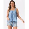 imageAllegra K Casual Sleeveless Top for Womens Square Neck Panel Lace Ruffles Tank TopsLight Blue