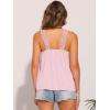 imageAllegra K Casual Sleeveless Top for Womens Square Neck Panel Lace Ruffles Tank TopsPink