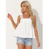 imageAllegra K Casual Sleeveless Top for Womens Square Neck Panel Lace Ruffles Tank TopsWhite