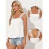 imageAllegra K Casual Sleeveless Top for Womens Square Neck Panel Lace Ruffles Tank TopsWhite