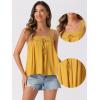 imageAllegra K Casual Sleeveless Top for Womens Square Neck Panel Lace Ruffles Tank TopsYellow