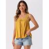 imageAllegra K Casual Sleeveless Top for Womens Square Neck Panel Lace Ruffles Tank TopsYellow
