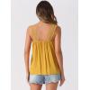 imageAllegra K Casual Sleeveless Top for Womens Square Neck Panel Lace Ruffles Tank TopsYellow