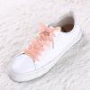 imageAllegra K Flat Velvet Shoelaces 06 Inches Wide Ribbon Shoe Laces Strings for Sneakers Shoes BootsLight Coral Color