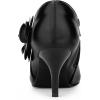 imageAllegra K Flower Stiletto Heels Pointy Toe Ankle Booties for WomenBlack