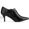 imageAllegra K Flower Stiletto Heels Pointy Toe Ankle Booties for WomenBlack