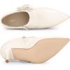 imageAllegra K Flower Stiletto Heels Pointy Toe Ankle Booties for WomenCream